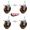 Service Caster 6 Inch High Temp Phenolic Swivel 3/8 Inch Stem Caster Set with Total Lock Brake SCC-TSTTL20S615-PHSHT-381615-4 - alternate 1